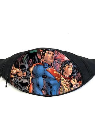 Поясная сумка бананка лига справедливости (justice league gb 07) gear bag черная