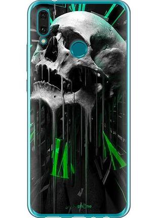 Чехол на huawei y9 2019 череп-часы "4100u-1602-10746"