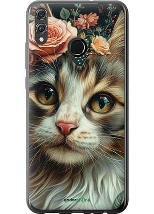 Чехол на huawei honor 8x cats and flowers "6069u-1596-10746"