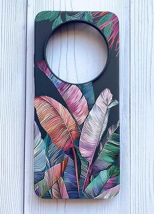 Матовий чорний чохол на xiaomi redmi 14c/poco c75 тропіки (принт 372)