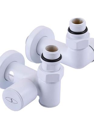 Кран кутовий під тен solomon 1/2"х1/2" білий, 2 шт.