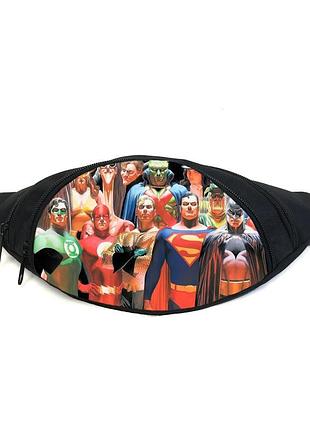 Поясная сумка бананка лига справедливости (justice league gb 05) gear bag черная