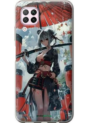 Чехол на huawei p40 lite гейша-воин "6124u-1887-10746"