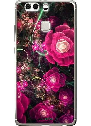 Чехол на huawei p9 plus абстрактные цветы 3 "850u-300-10746"