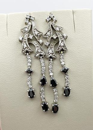 Сережки серебряные с сапфиром 10 г