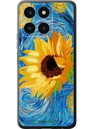 Чехол на huawei honor x6a цветы желто-голубые "5308u-3340-10746"