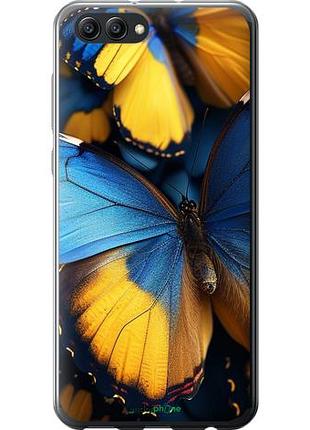 Чохол на huawei honor v10 / view 10 жовто-блакитні метелики "6046u-1579-10746"