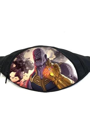 Поясная сумка бананка танос марвел (thanos marvel gb 02) gear bag черная