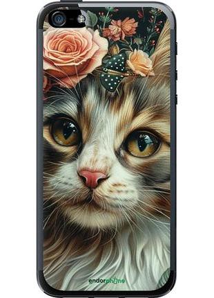 Чехол на iphone 5s cats and flowers "6069u-21-10746"