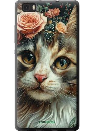 Чехол на huawei ascend p8 lite cats and flowers "6069u-126-10746"