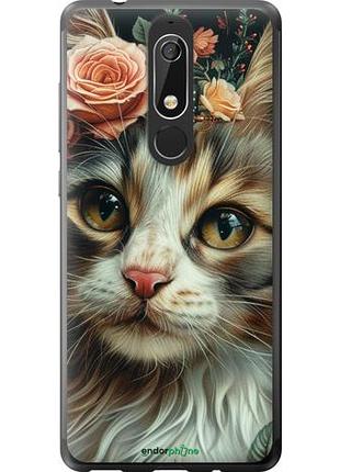 Чехол на nokia 5.1 cats and flowers "6069u-1529-10746"
