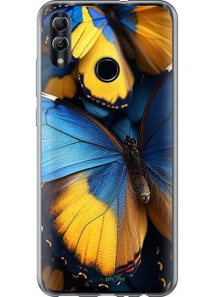Чехол на huawei honor 10 lite желто-голубые бабочки "6046u-1618-10746"
