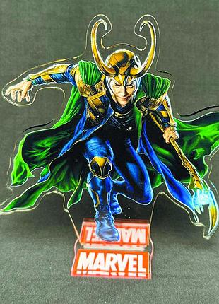 Акрилова колекційна фігурка marvel локі 15 cм