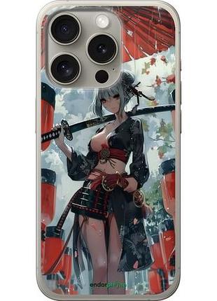 Чехол на iphone 15 pro гейша-воин "6124u-3096-10746"