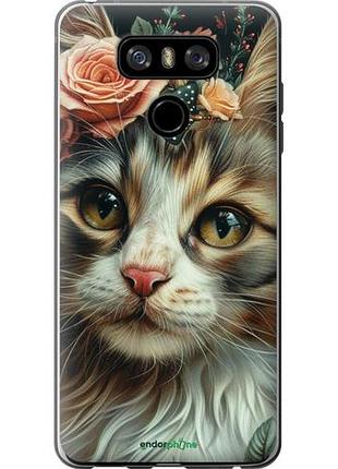 Чехол на lg g6 cats and flowers "6069u-836-10746"