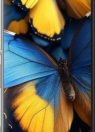 Чехол на sony xperia m5 e5633 желто-голубые бабочки "6046u-217-10746"