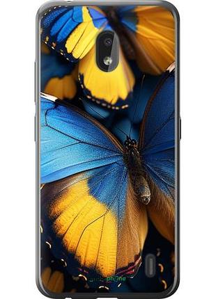 Чехол на nokia 2.2 желто-голубые бабочки "6046u-1706-10746"