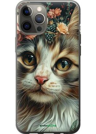 Чехол на iphone 12 pro max cats and flowers "6069u-2054-10746"