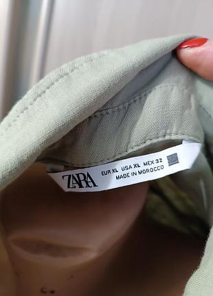 Льняное платье с поясом zara 2