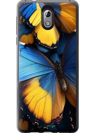 Чохол на nokia 3.1 жовто-блакитні метелики "6046u-1530-10746"