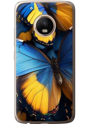 Чохол на motorola moto g5 plus жовто-блакитні метелики "6046u-1038-10746"