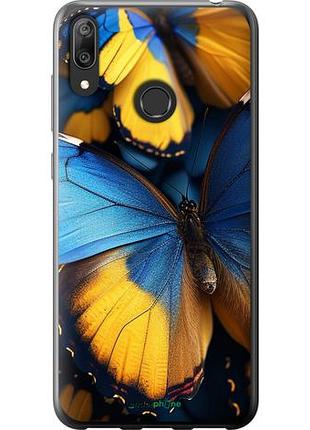 Чохол на huawei y7 2019 жовто-блакитні метелики "6046u-1638-10746"