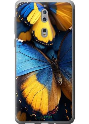 Чехол на nokia 8 желто-голубые бабочки "6046u-1115-10746"