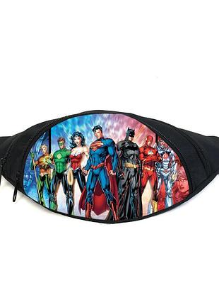 Поясная сумка бананка лига справедливости (justice league gb 08) gear bag черная