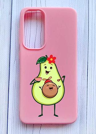Матовий рожевий чохол на samsung galaxy s24 малюк авокадо (принт 309)