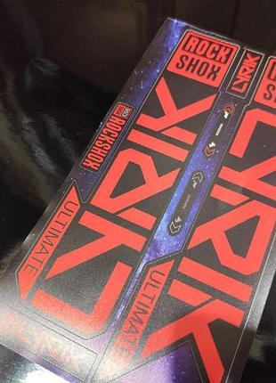 Червоні матові наклейки на вилку рок шок рок шок rock shox велосипед lyrik ultimate 2023 лірик