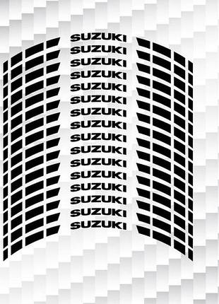 Чорний suzuki сузукі сузукі наклейки на обода мотоцикл скутера смуги