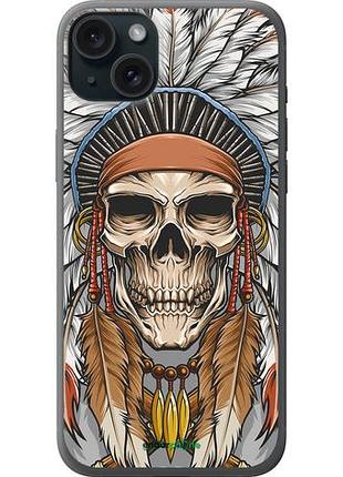 Чехол на iphone 15 plus череп индейца "4032u-3097-10746"