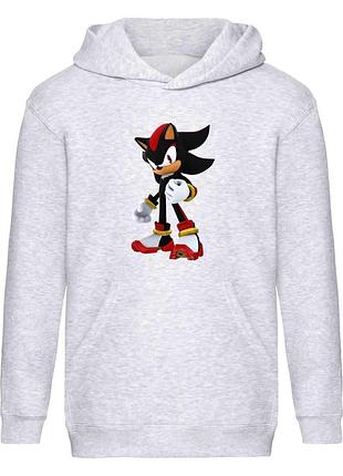 Худи соник детское (sonic 003) серое, 116-128-140-152-164 размер