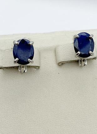 Сережки серебряные с сапфиром 5,04 г