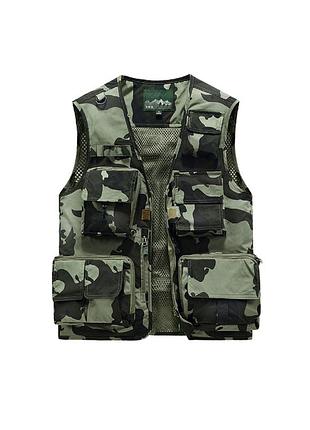 Жилет jp для охоты, рыбалки, туристов, фотографов 2xl камуфляж 04481