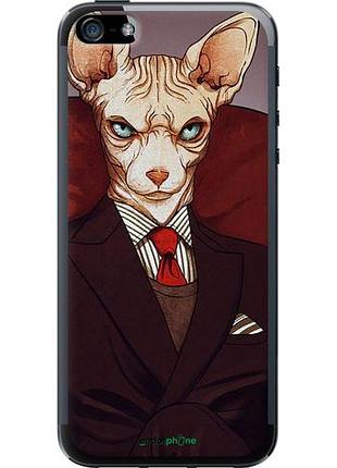 Чехол на iphone se кот в костюме "4141u-214-10746"