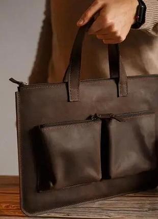 Шкіряний чохол для ноутбука з кишенями для зарядки macbook lenovo червоний, 14"