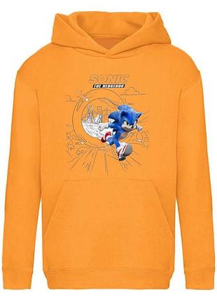 Худи соник детское (sonic 0010) оранжевое, 116-128-140-152-164 размер