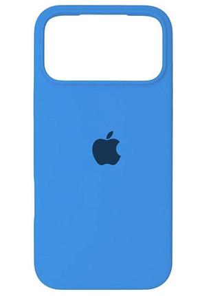 Чехол fiji silicone case для apple iphone 17 pro бампер накладка soft touch с микрофиброй marine blue