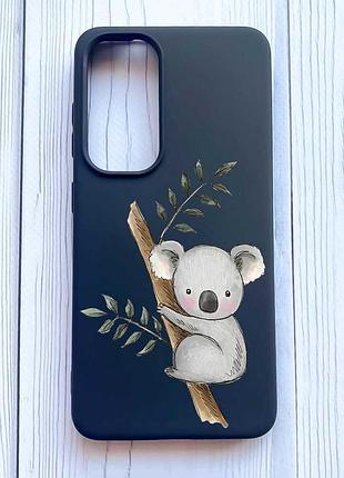 Матовий чорний чохол на samsung galaxy s24 коала (принт 132)