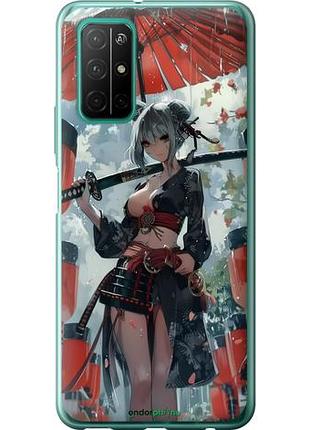 Чехол на huawei honor 30s гейша-воин "6124u-1897-10746"