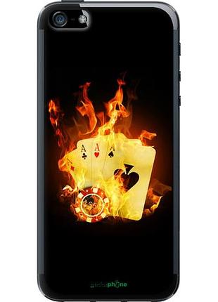 Чехол на iphone 5s горящие карты "839u-21-10746"