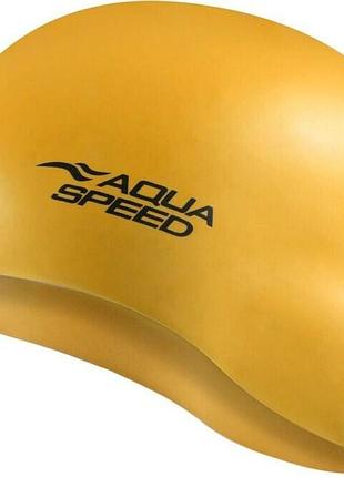Надійна шапочка aqua speed mono 9116 темно-жовта для басейну