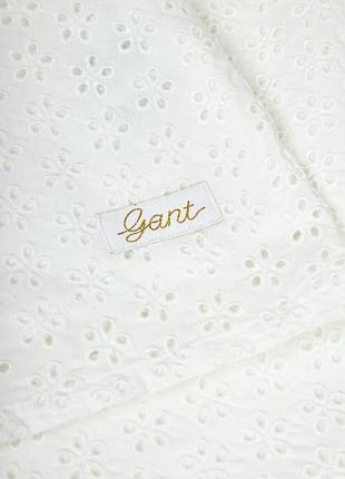 Брендовое белое платье с английской вышивкой, платье из прошвы gant 9-10роков 3