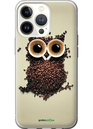 Чехол на iphone 13 pro сова из кофе "777u-2372-10746"
