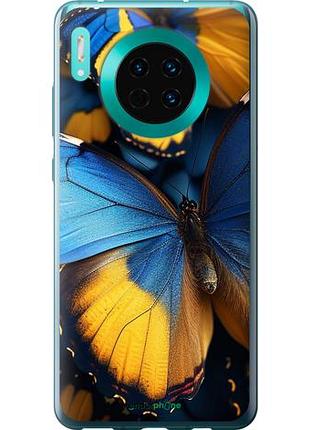 Чехол на huawei mate 30 желто-голубые бабочки "6046u-1773-10746"