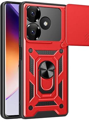 Чехол fiji camera defence для xiaomi redmi 13 бампер с защитой камеры red