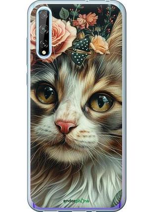 Чехол на huawei p smart s cats and flowers "6069u-1813-10746"