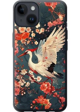 Чехол на iphone 14 сакура и аист "6108u-2648-10746"
