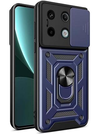 Чохол fiji camera defence для xiaomi redmi note 13 pro 5g бампер із захистом камери та підставкою dark blue
